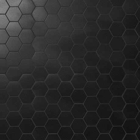 Pietra Basalt Black 2" Hexagon Honed Basalt Mosaic Tile
