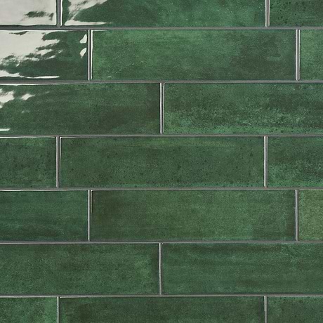 Aquarella Leaf Green 4x16 Glossy Ceramic Tile
