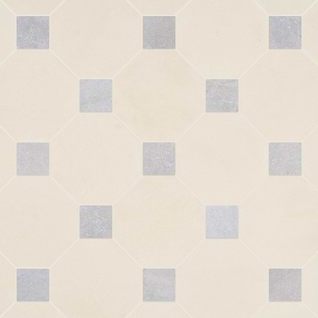 Alaris Simena 8" Octagon with Earth Gray Dot Tumbled Limestone and Marble Tile