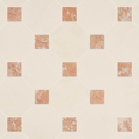 Alaris Simena 8" Octagon with Bellini Dot Tumbled Limestone and Marble Tile