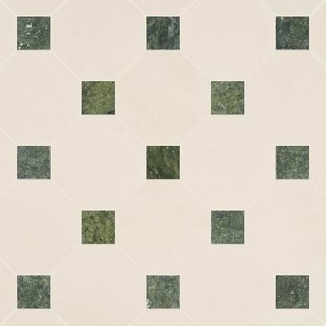 Alaris Simena 8" Octagon with Verde Dot Tumbled Limestone and Marble Tile