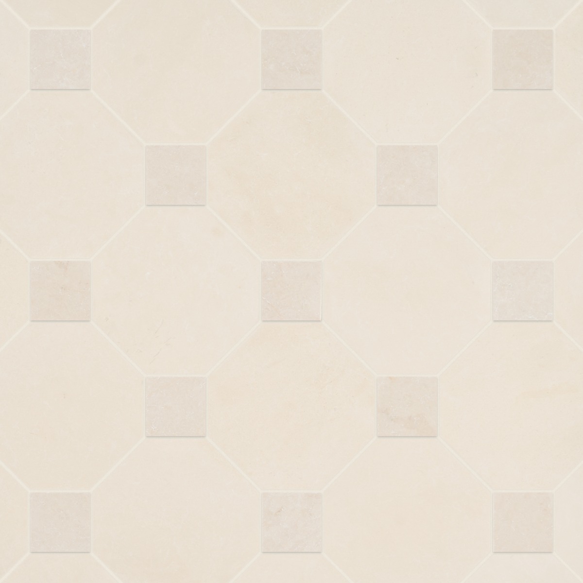 Alaris Simena 8" Octagon with Crema Ella Dot Tumbled Limestone and Marble Tile