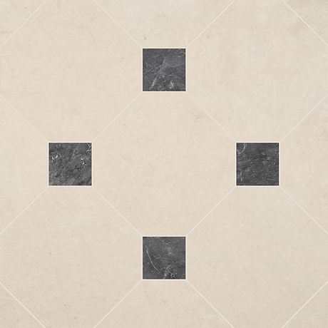 Alaris Crema Ella 12" Octagon with Lovina Gray Dot Honed Marble Tile
