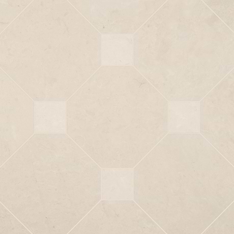 Alaris Crema Ella 12" Octagon with Crema Ella Dot Honed Marble Tile