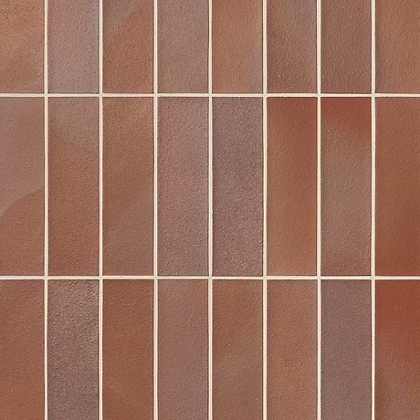 Brownstone Flashed Red 2x7 Matte Smooth Cut Clay Thin Brick Tile