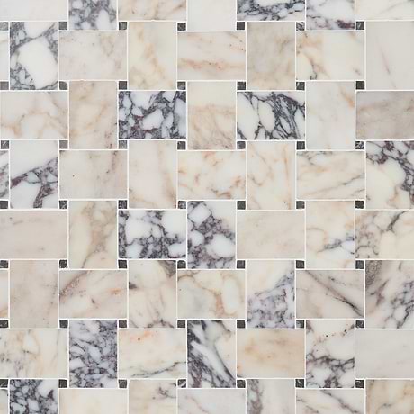 Calacatta Monet 2x3 Basketweave Honed Marble Mosaic Tile