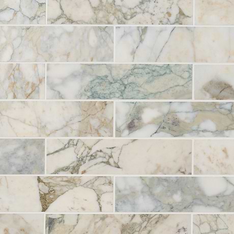 Calacatta Verde Premium 3x12 Honed Marble Tile