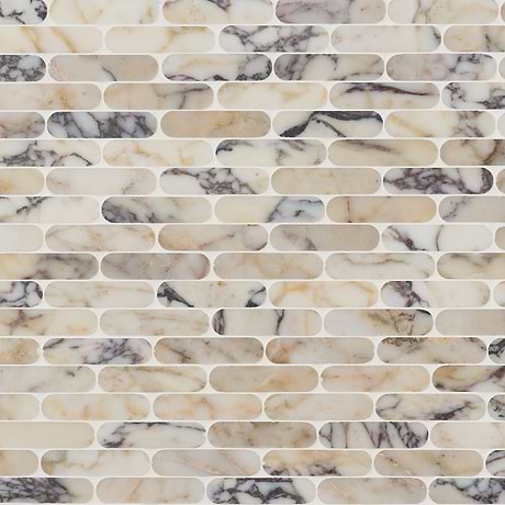 Calacatta Monet 1x4 Pill Honed Marble Mosaic Tile