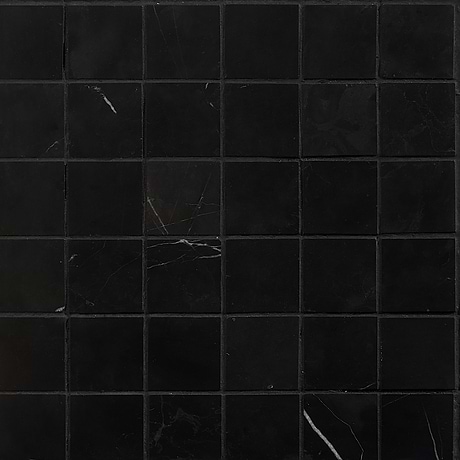 Nero Marquina Black 2x2 Honed Marble Mosaic