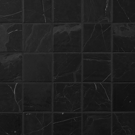 Velour Nero Marquina 4x4 Leather Marble Tile