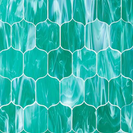 Bespoke Jade Green 4x6 Lantern Polished Glass Mosaic