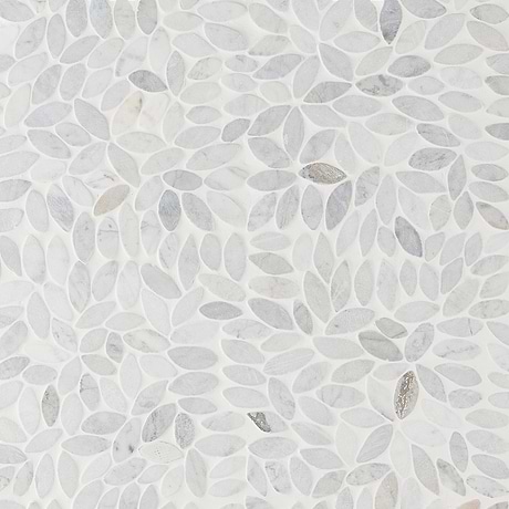Nature Flower White Honed Carrara Marble Mosaic
