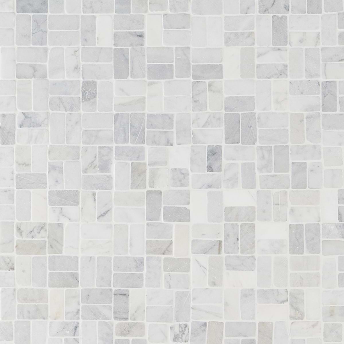 NATURE ANTIQUE White Honed Carrara Marble Mosaic Tile
