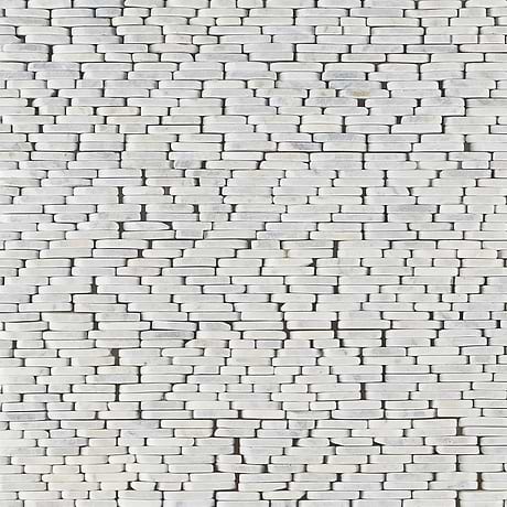 Nature Stacked White Honed Carrara Marble Mosaic