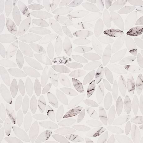 Nature Flower Lilac Pebble Tumbled Mosaic Tile