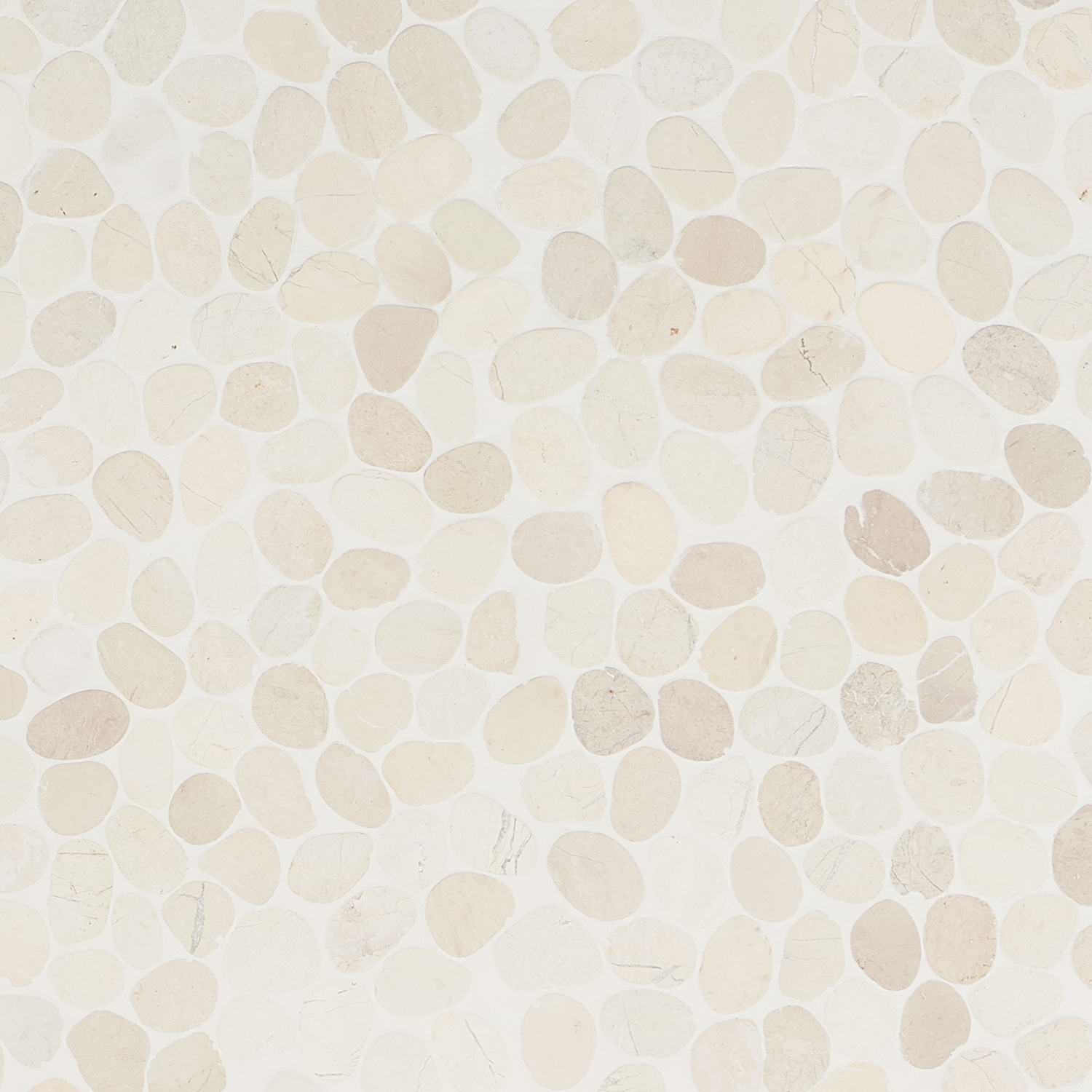 NATURE ROUND Lovina White Honed Natural Stone Mosaic
