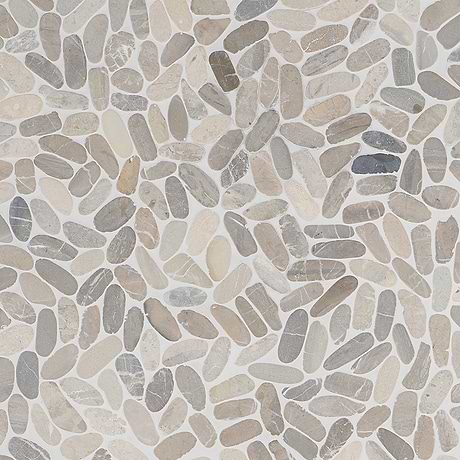 Nature Oval Pram Gray Honed Natural Stone Mosaic