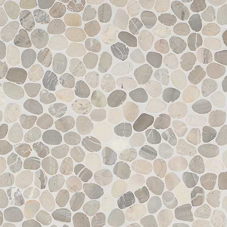 Nature Round Pram Gray Honed Natural Stone Mosaic