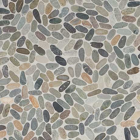 Nature Oval Sumatra Blend Multicolor Honed Natural Stone Mosaic