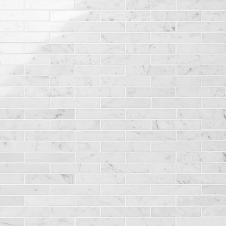 Bianco Carrara 1x4 Brick Polished Marble Mosaic Tile