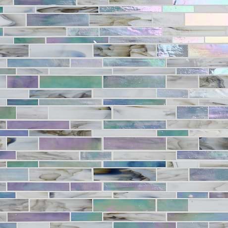 Matchstix Kismet Multicolor Brick Polished Glass Mosaic