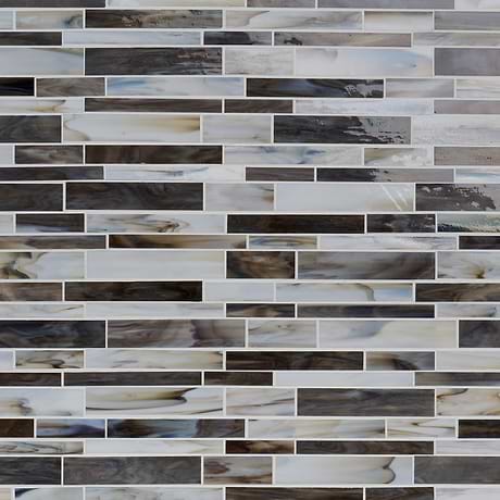 Matchstix Rainstorm Multicolor Brick Polished Glass Mosaic