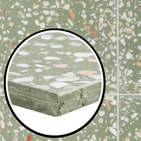 True Terrazzo Lisbon Green 16x16 Polished Terrazzo Tile