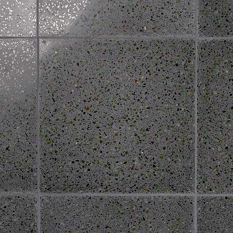 Veritas Terrazzo Sombra Charcoal with Emerald Green 16x16 Polished Terrazzo Tile