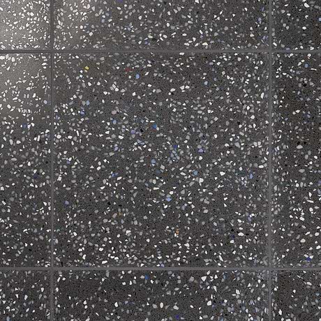 Veritas Terrazzo Sombra Charcoal with Nautical Blue 16x16 Polished Terrazzo Tile