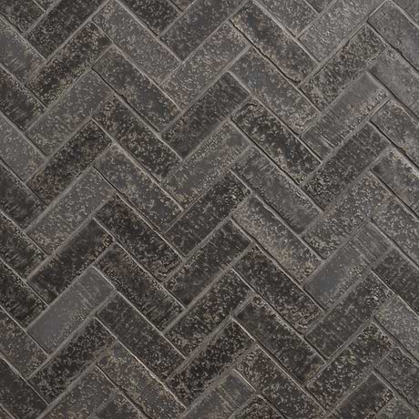 Brixon Charcoal Gray 1.5x4 Herringbone Matte Porcelain Mosaic Tile