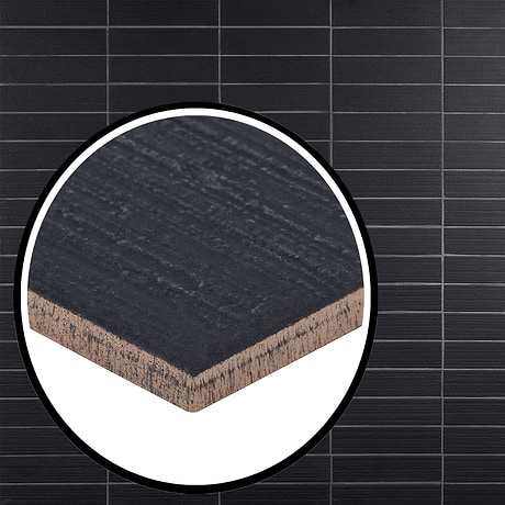 Charlotte Charcoal Black 3x10 Textured Matte Ceramic Subway Tile