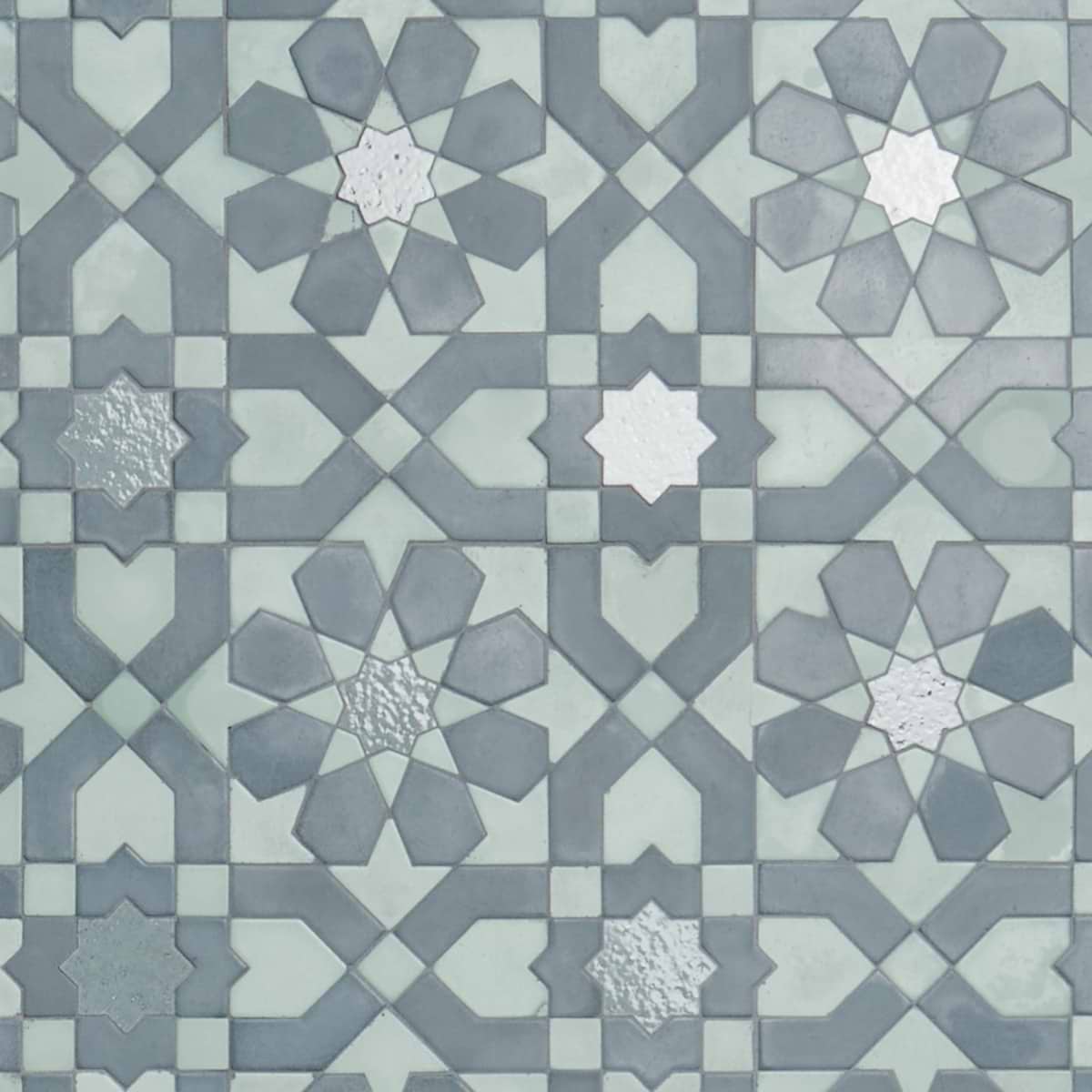 CANTICO Fes Ocean Blue Mixed Finish Lava Stone and Cement Mosaic Tile