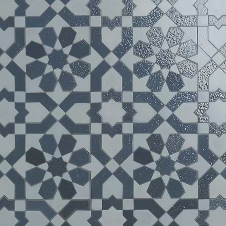 Cantico Fes Sky Blue 8x16 Mixed Finish Lava Stone and Cement Mosaic Tile