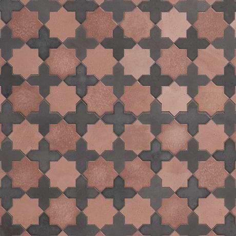 Cantico Mara Terracotta 11x11 Matte Lava Stone and Cement Mosaic Tile