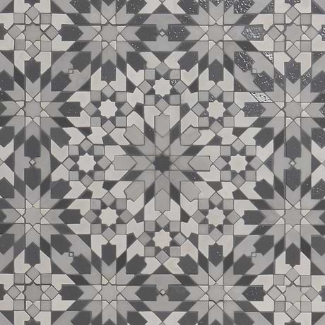 Cantico Taza Cloud Gray 14x14 Mixed Finish Lava Stone and Cement Mosaic Tile