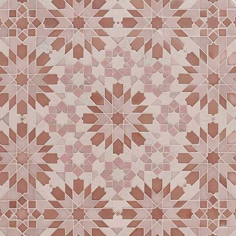 Cantico Taza Terracotta Rosa 14x14 Mixed Lava Stone and Cement Mosaic Tile