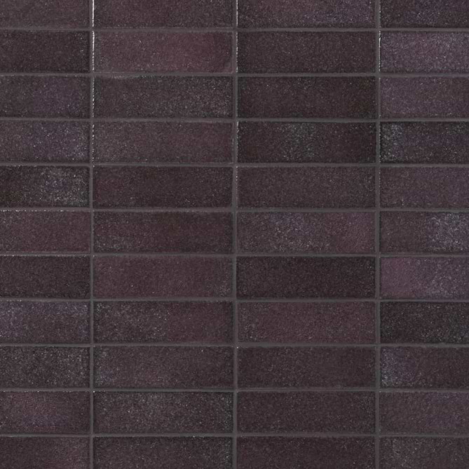 COLOR ONE Amethyst Purple 2x8 Crackled Glossy Lava Stone Tile
