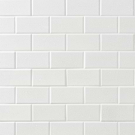 Sarina Vintage White 3x6 Glossy Crackled Ceramic Subway Tile