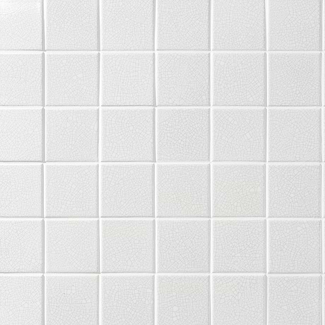Sarina Vintage White 4x4 Glossy Crackled Ceramic Tile