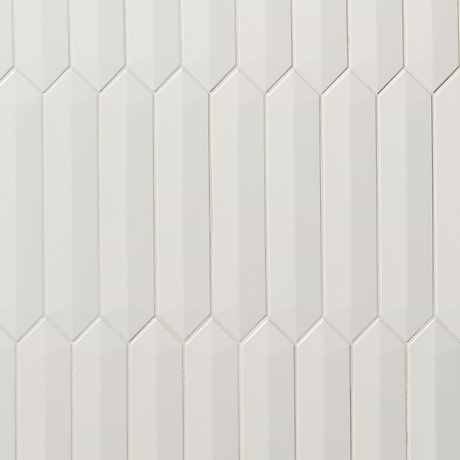 Kent White 3x12 3D Picket Polished Ceramic Tile