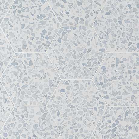 Terrazzo Hex Blue 9" Terrazzo Look Matte Porcelain Tile