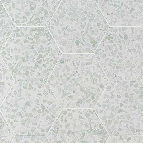 Terrazzo Hex Green 9" Terrazzo Look Matte Porcelain Tile