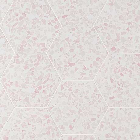 Terrazzo Hex Pink 9" Terrazzo Look Matte Porcelain Tile