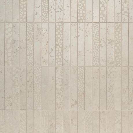 Corretta Deco Sand Beige 1x6 Stacked Semi-Polished Mosaic Tile