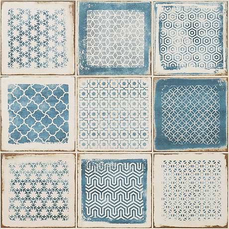 Los Lunas Deco Blue 8x8 Matte Porcelain Tile