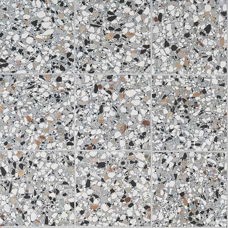 Chips Macro Azur Blue 8x8 Terrazzo Look Matte Porcelain Tile