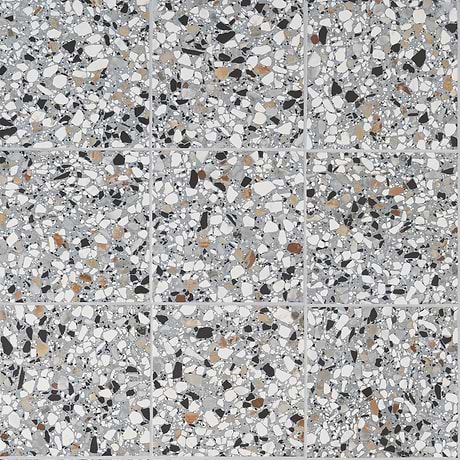 Chips Macro Azur Blue 8x8 Terrazzo Look Matte Porcelain Tile