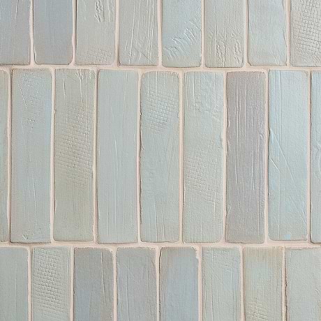 Impress Azur Blue 2x10 Handmade Matte Terracotta Tile