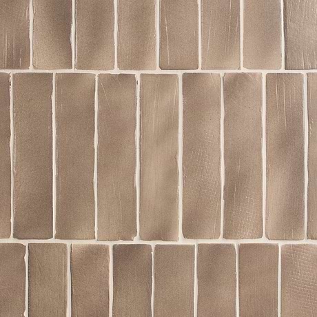 Impress Taupe Brown 2x10 Handmade Matte Terracotta Tile