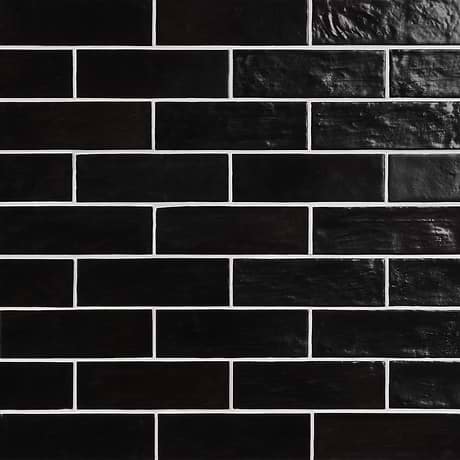 Montauk Jet Black 2x8 Mixed Finish Ceramic Subway Tile